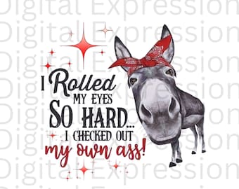 Sarcastic Donkey PNG: Funny T-Shirt Design (Digital Download)