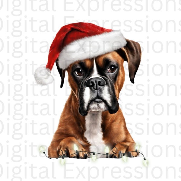 Boxer Christmas PNG Christmas Dog Graphic Christmas Design Boxer Clipart Xmas dog Sublimation DTF Dog T-shirt design for Tumbler