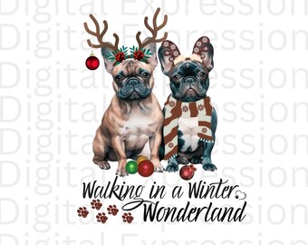 French Bulldog PNG Christmas PNG Instant Download Printable Png Dog t shirt Design png t-shirt graphic tee dog design Christmas tee design