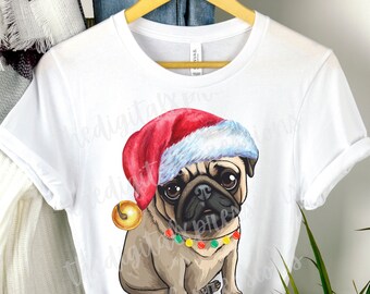 Pug Dog Christmas shirt Merry Christmas shirt Womens Dog shirt Mens Christmas shirt for Christmas Holiday tee Dog shirt Dog tshirt Dog lover