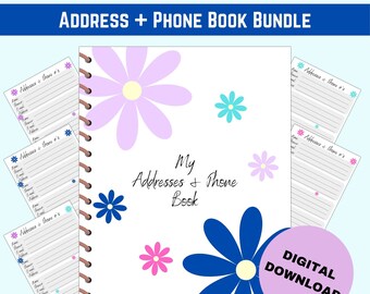 Address & Phone Book Organizer: Printable Floral Design (Digital Download)