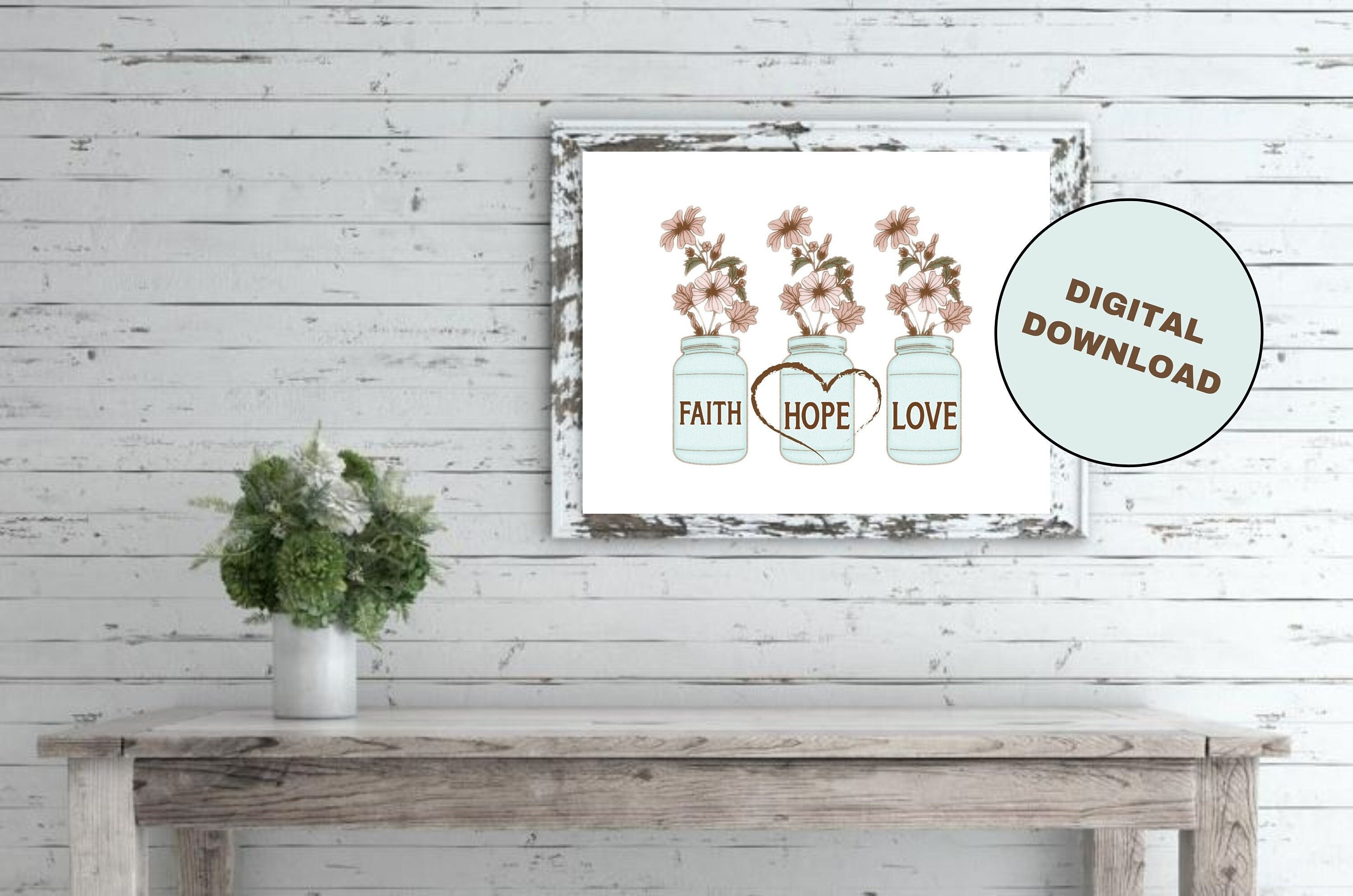 Mason Jar Wall Art Instant Download Printable Picture Country Home ...