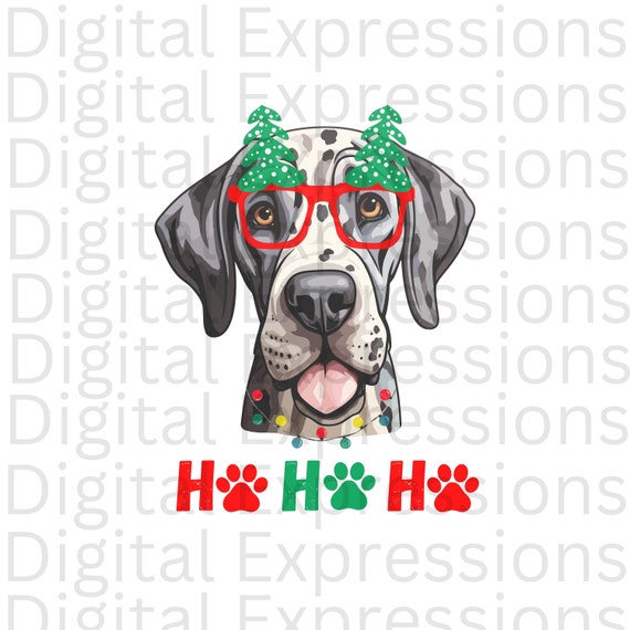 Great Dane Christmas PNG JPG File Instant Download Printable Png Dog t shirt Design png t-shirt graphic tee dog design Christmas tee design