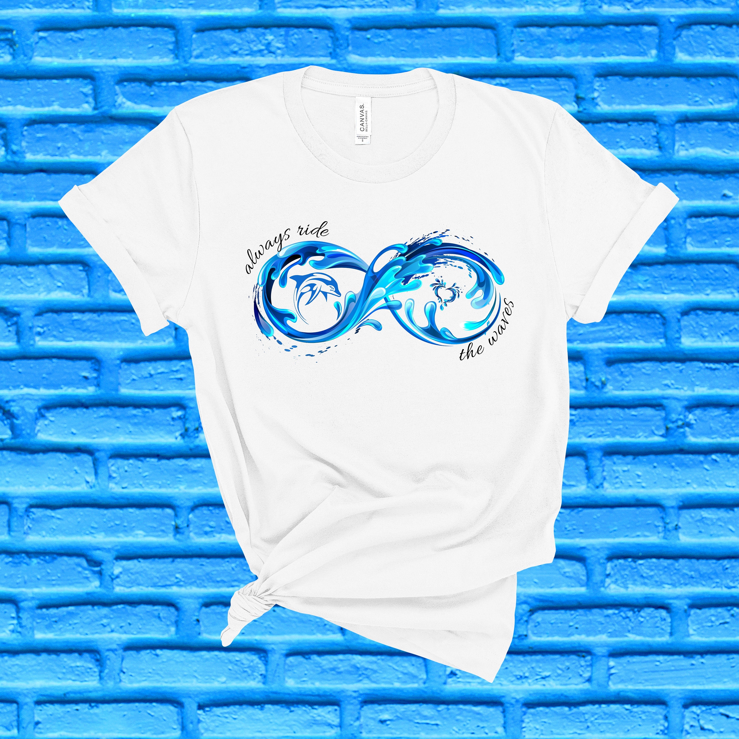 Dolphin Infinity Ocean Waves Infinity Design: Dolphin & Turtle PNG (digital Download) - Etsy