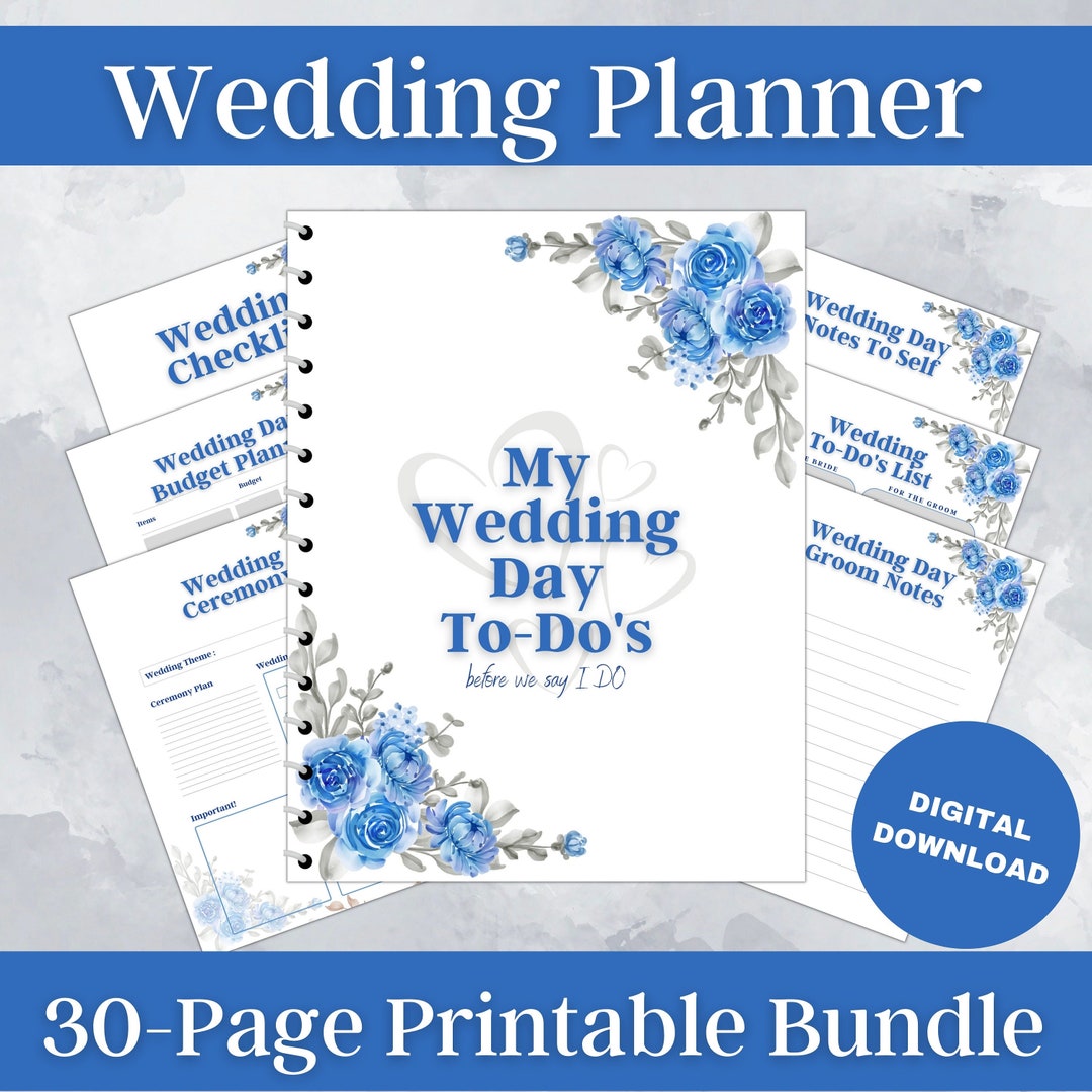 Instant Download Printable Wedding Planner Downloadable Wedding Planner ...