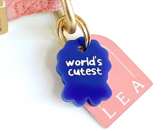 World’s Cutest Pet Collar Charm – Blue Ribbon Design for Dogs & Cats, Handmade Gift Accessory