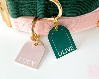 Modern Boho Arch Pet ID Tag, Custom Personalized Dog or Cat Tags, Collar Tag, New Dog Gift, Gifts for Dog Lovers, Cute Pet Identification