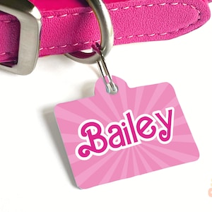 Fashion Pink Pet Tag, Custom Personalized Dog or Cat Tags, Fashion Doll Tag, New Dog Gift, Gifts for Dog Lovers, Cute Pet Identification Tag