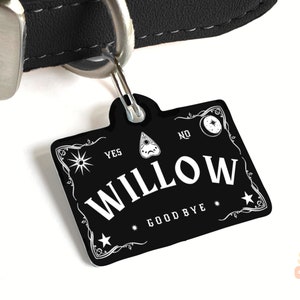 Witchy Pet ID Tag, Custom Personalized Dog or Cat Tags, Mystical Gothic Aesthetic, New Dog Gift, Halloween Pet Gift, Pet Identification Tag