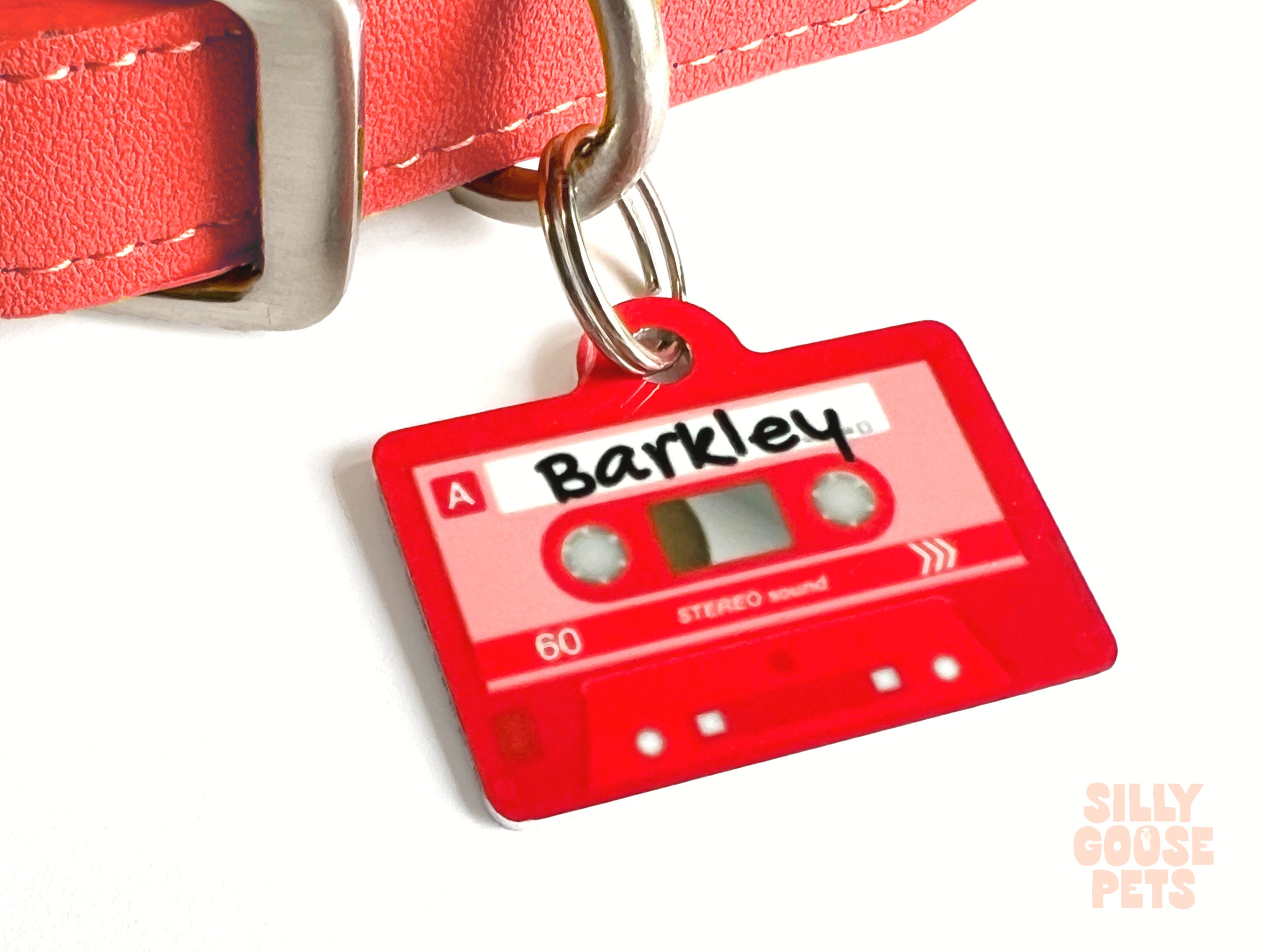 Cassette Pet ID Tag, Custom Personalized Dog or Cat Tags, Mix Tape Collar Tag, New Dog Gift, Gifts for Dog Lovers, Cute Pet Identification
