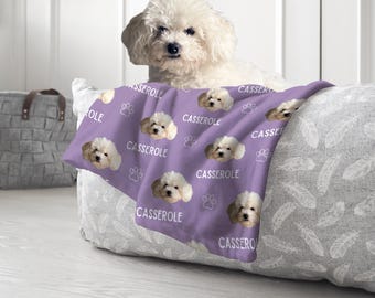 Benutzerdefinierte Haustier Gesicht und Namen Decke, personalisierte Hundedecke, Katzen Foto Decke, weicher Fleece Überwurf, Geschenk für Tierliebhaber, benutzerdefinierte Haustier Decke
