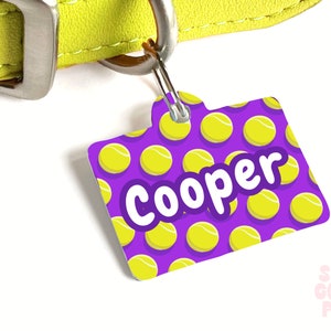 Etiqueta de identificación para mascotas con forma de pelota de tenis, etiquetas personalizadas para perros o gatos, diseño de juguete para mascotas, regalo para perros nuevos, regalos para amantes de los perros, linda etiqueta de identificación para mascotas
