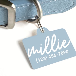 Bonita placa de identificación para mascotas, placas personalizadas para perros o gatos, placa con nombre, regalo para perros nuevos, regalos para amantes de los perros, placa moderna de identificación para mascotas.