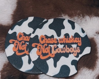 Chase Whiskey Not Cowboys Car Coasters