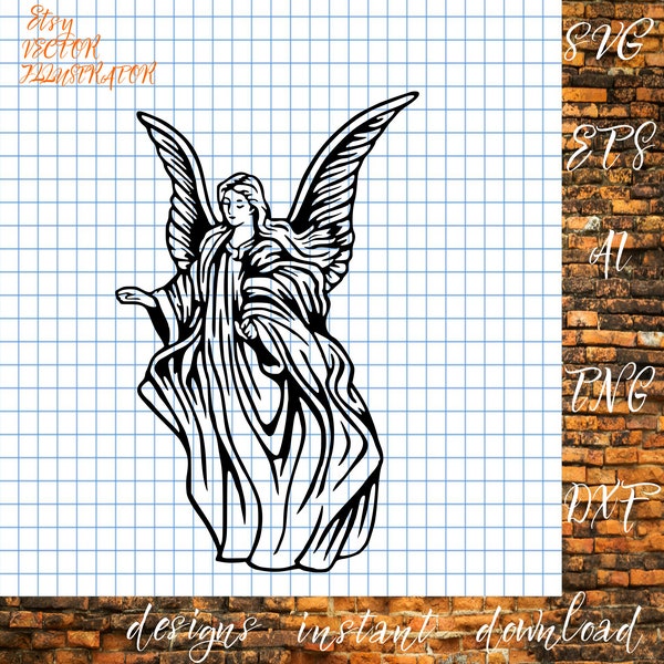 Guardian Angel svg, Angel svg, Angel png, Svg*Png*Pdf*Ai*Eps*Dxf, Files for cutting machines, Digital download, Files for cutting machines,