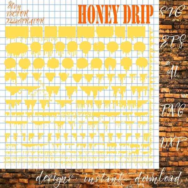 Honey Drip Svg, Dripping Borders Svg, Honey Bee Svg, Honey comb Svg, Honey Shirt Svg, Honey Clipart, Dripping Svg Cricut, Hive Svg, Honey