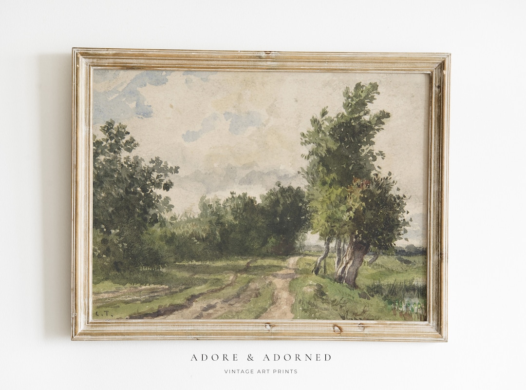 PRINTABLE Landscape Art Vintage Print Country Landscape Painting ...