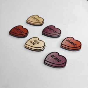 Valentine Hearts Solid Wood Pin/Lapel