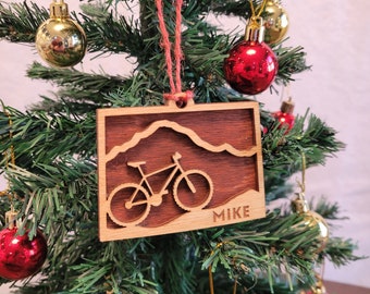 Personalized Colorado Mountain Bike Ornament