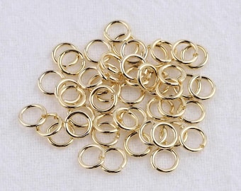 Solid 14K Yellow Gold Jump Rings: Open or Closed Jewelry Findings