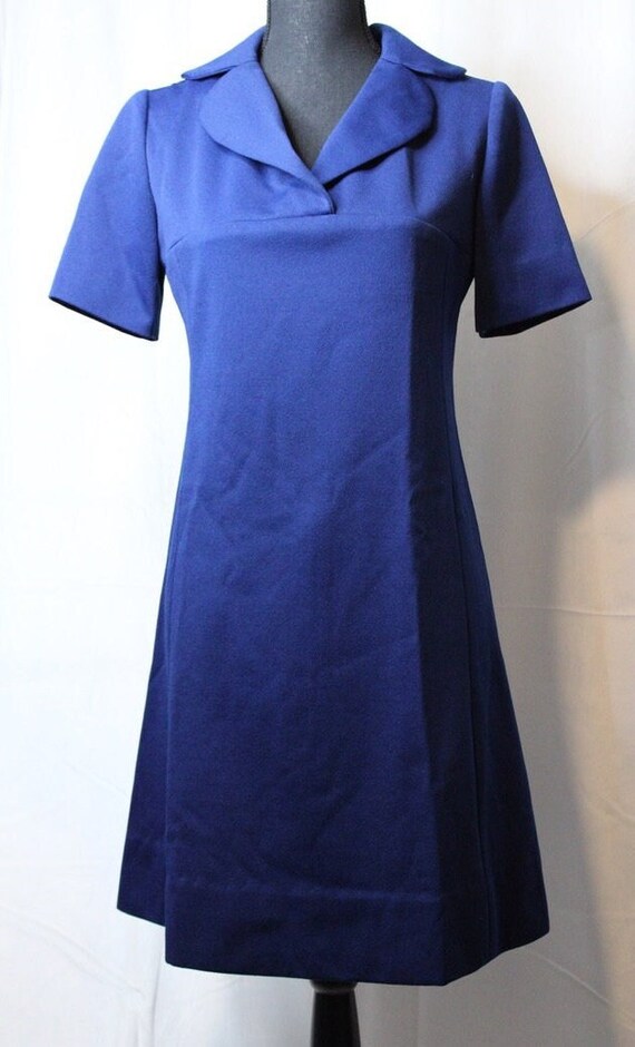 Navy Handmade 60s Collared Dress