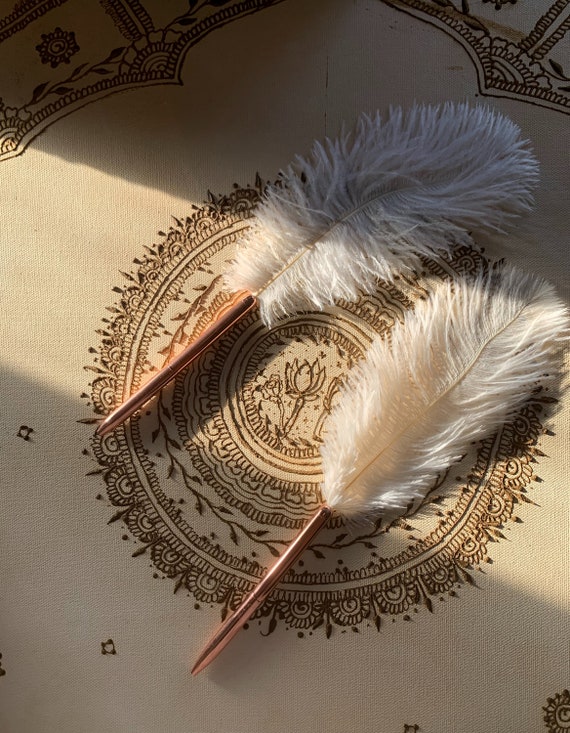Beautiful Nikkah Feather Pen Rose Gold Pen Wedding Pen Nikkah