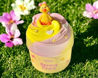 Popular Texture ~ Cloud Creme Slime ~ "Spring Chick" ~ Strawberry Au Lait Scented ~ Perfect for those new to slime ~ Canada Slime Shop