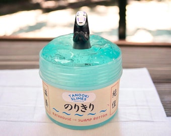 Slime Spirited Away ~ Thème Studio Ghibli ~ Sans visage ~ Collection la plus vendue ~ Slimes pour adultes et enfants ~ Base transparente avec des pierres croquantes