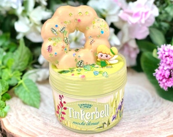 Limited Edition! Tinkerbell Mochi Donut Slime ~ Disney Princess Wax-Coated Clay ~ Perfect Birthday Gift ~ Handcrafted Fairy Tale Slime