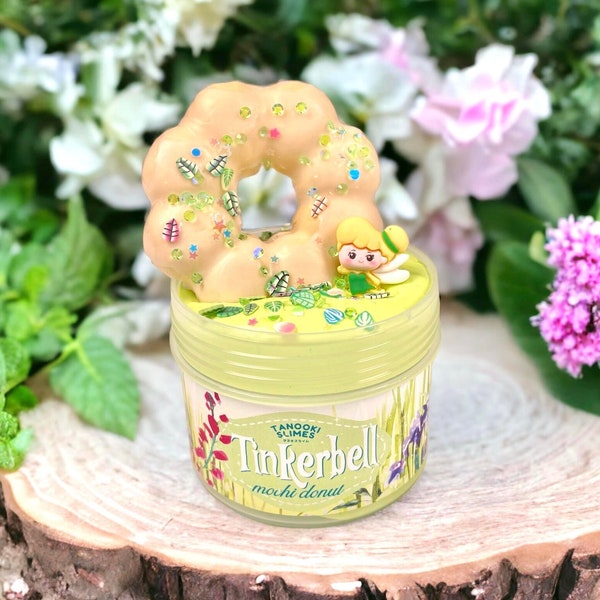 Limited Edition! Tinkerbell Mochi Donut Slime ~ Disney Princess Wax-Coated Clay ~ Perfect Birthday Gift ~ Handcrafted Fairy Tale Slime