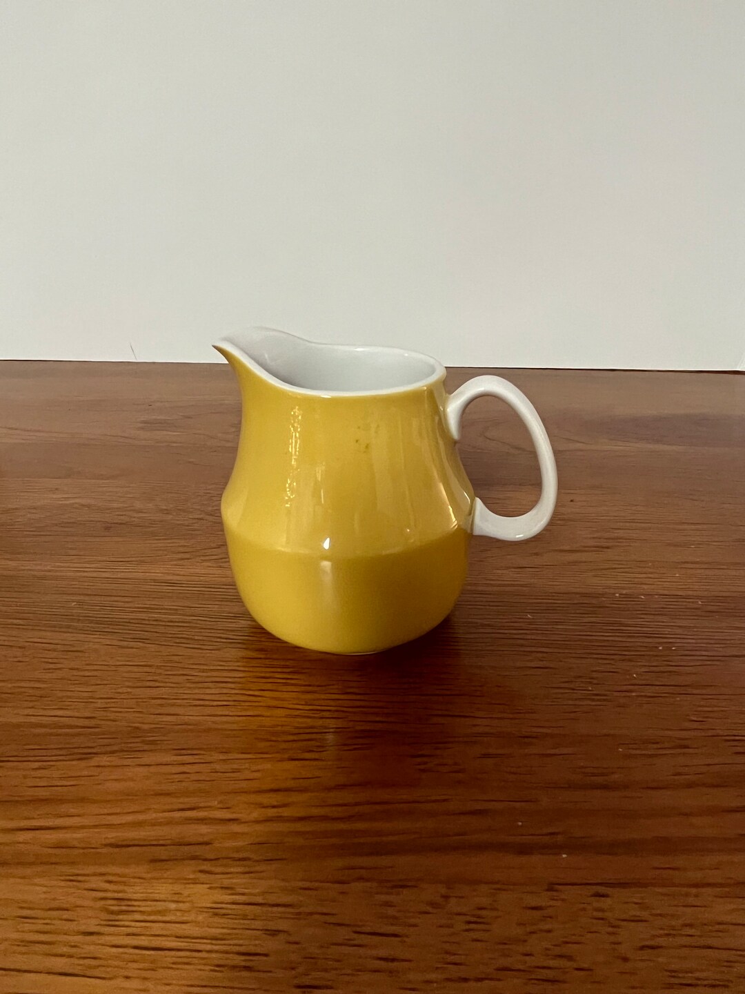 Vintage Mustard Yellow Pitcher Vase Creamer Ceramic Guild Esperanto
