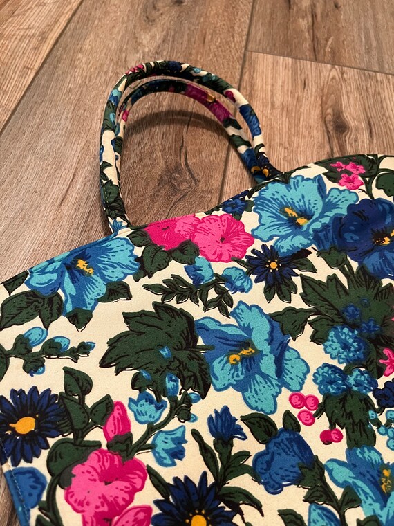 Vintage Colorful Floral Margaret Smith Handbag Pu… - image 5
