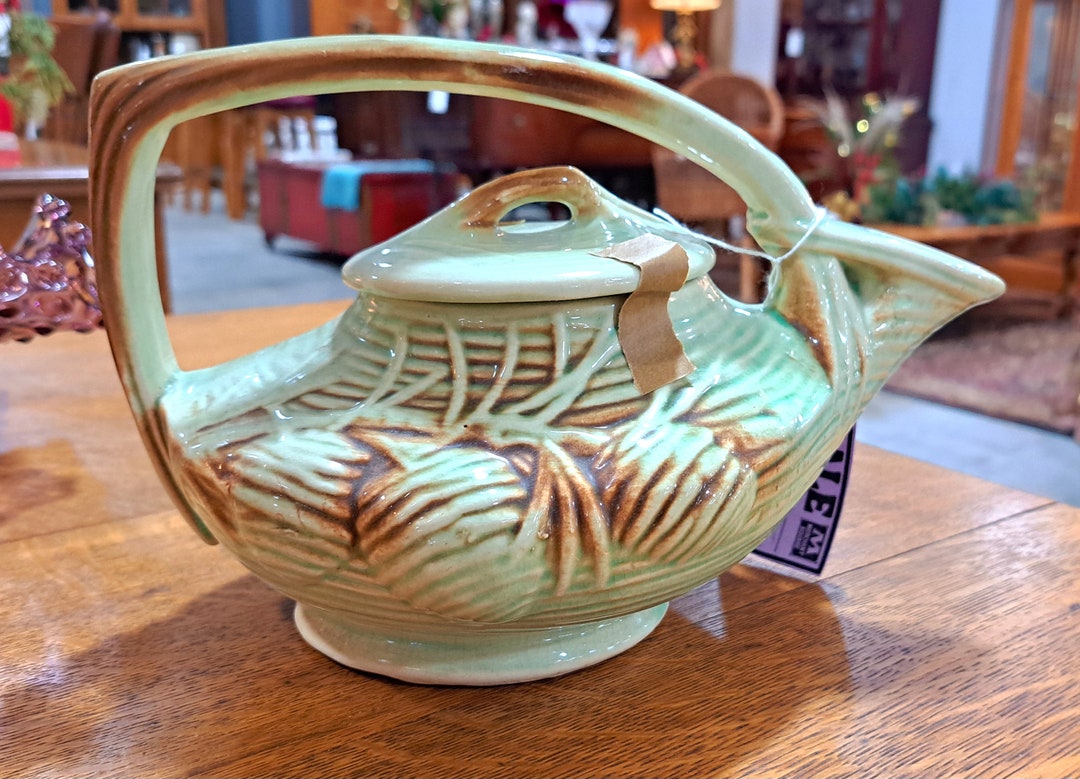 Vintage Mccoy Pottery Teapot, 1940s, Mid Century Modern American Art