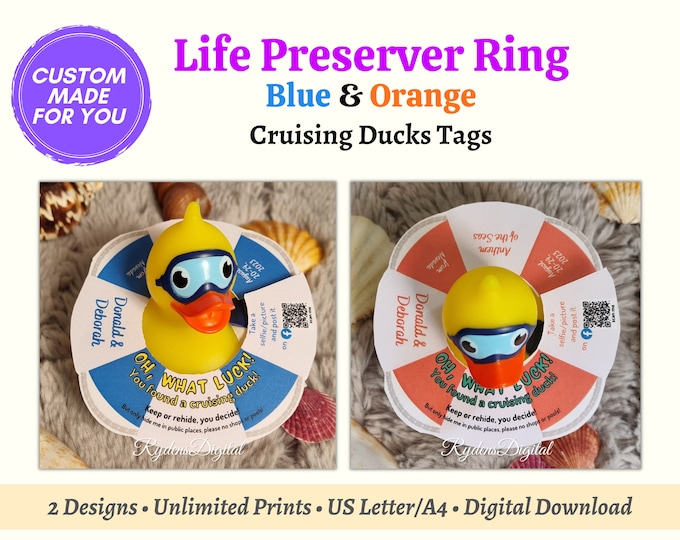 Custom Life Preserver Ring Cruising Ducks Tags, No String/band Needed ...