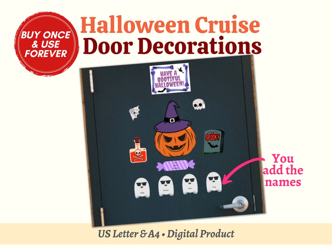 Halloween Cruise Door Decor, Printable PDF Template of Spooky Cruise ...