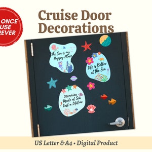 Cruise Door Decor Bundle, Printable PDF Template of Cruise Door Signs Decorations Magnets, Cruising Ducks