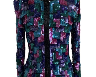 Vintage 1980s, Stenay Heavily Sequined and Beaded Jacket