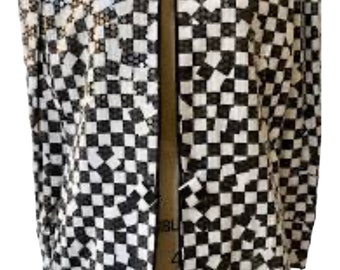 Katherine Lindsay Black & White Checkerboard Sequin Jacket