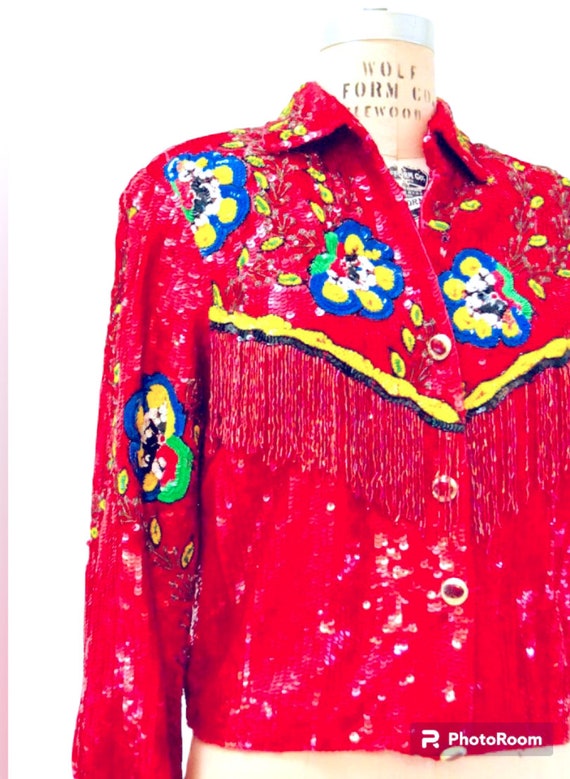 Vintage 80’s Modi Western Sequin Jacket with Beade