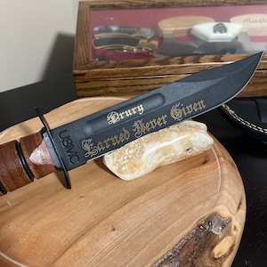 Custom Laser Engraved Kbar (Genuine OLEAN NY Knife)