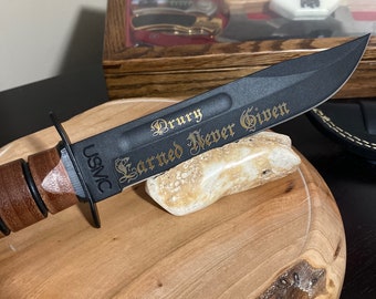 Custom Laser Engraved Kbar (Genuine OLEAN NY Knife)