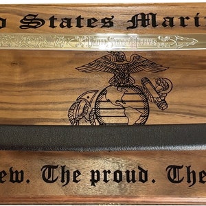 NCO Sword Wall Mount (All Branches, Custom Laser Engraved)