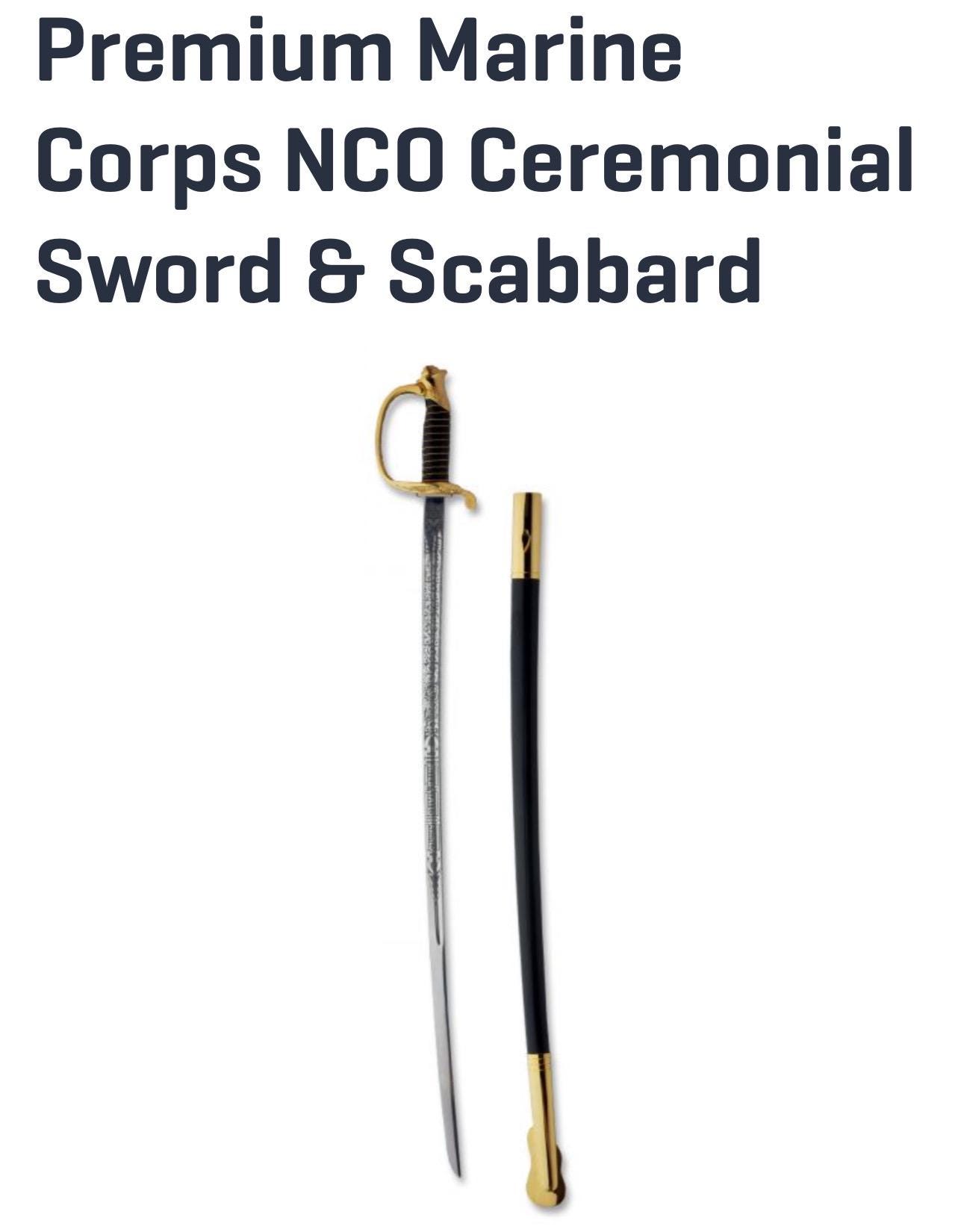 Premium Marine Corps NCO Ceremonial Sword & Scabbard