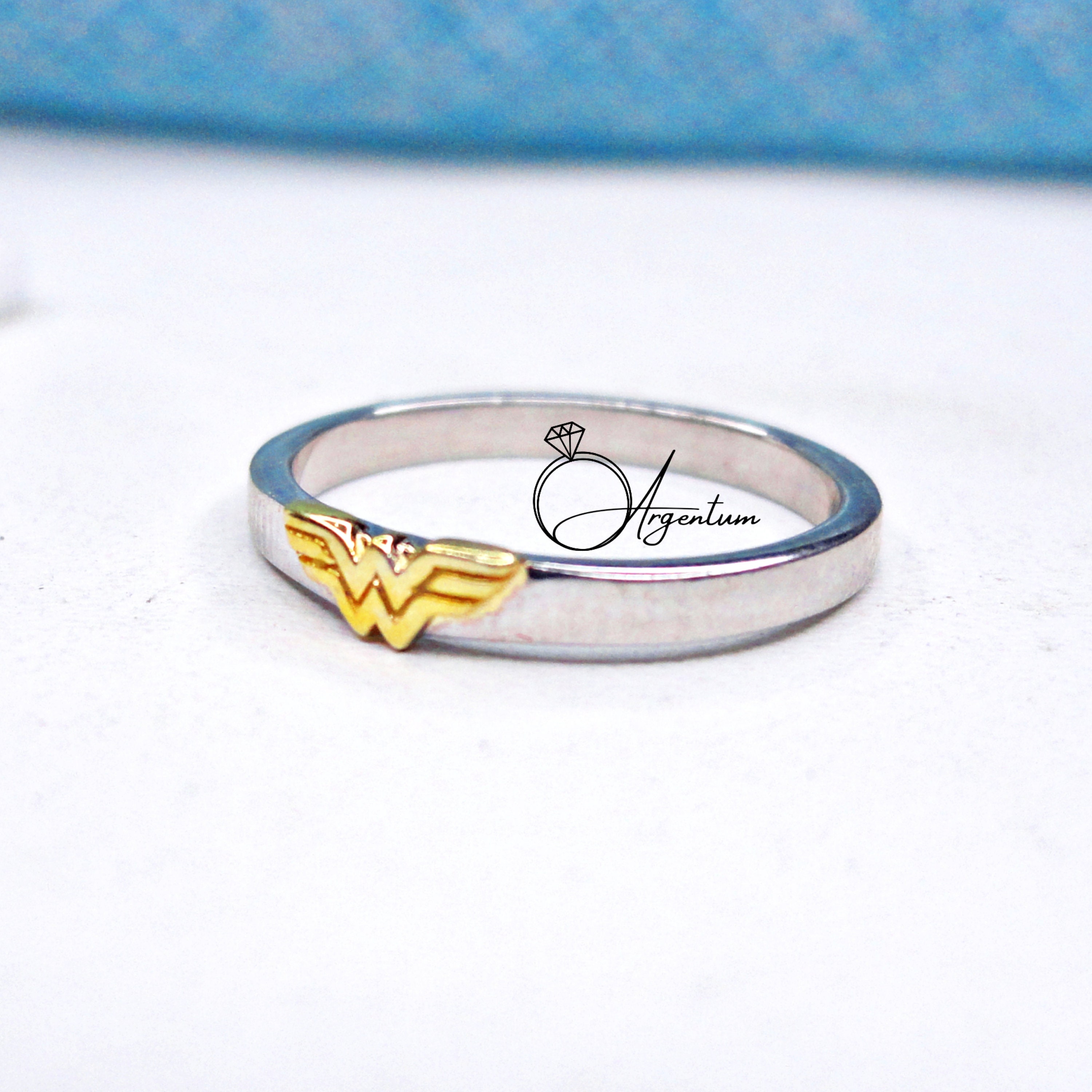 Banda de anillo de Mujer Maravilla en plata de ley 925 Regalo perfecto de compromiso o aniversario para su banda de anillo de Mujer Maravilla Mujer Maravilla Etsy Espana