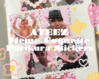 ATEEZ Purikura Stickers- Meme Coquette | kpop stickers, purikura, mail stickers, kpop deco