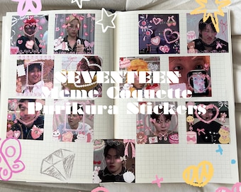 SEVENTEEN Purikura Stickers- Meme Coquette | kpop stickers, purikura, mail stickers, kpop deco