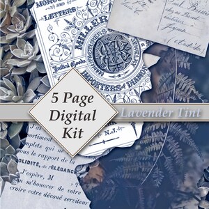 French Lavender Ephemera 5 Digitaldruck Journal Seiten Vintage Bilder Hintergrund Musik dunkel Wissenschaft botanische Rose Böhmen Inspirationen