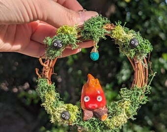 Calcifer | Ghibli | Sprite | 4 pulgadas | Esmeralda | Mágico | Decoración