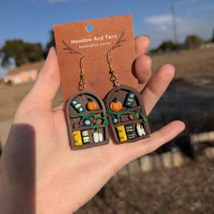 Buch Liebhaber Ohrringe | Fimo Schmuck | Zauberhafte | Buchhülle| Pflanzen