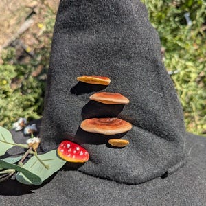 Svampnål l Goblincore l Renaissance l Magiskt tillbehör l Cottagecore l svamp l kantarell l amanita